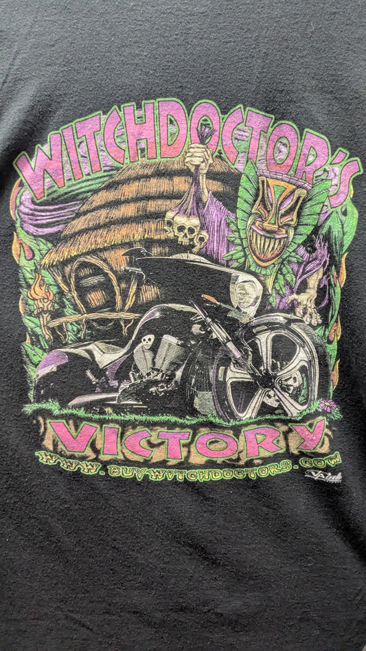 Witchdoctor's Victory Motorcycles Head Hunter Club Graphic T-Shirt Black