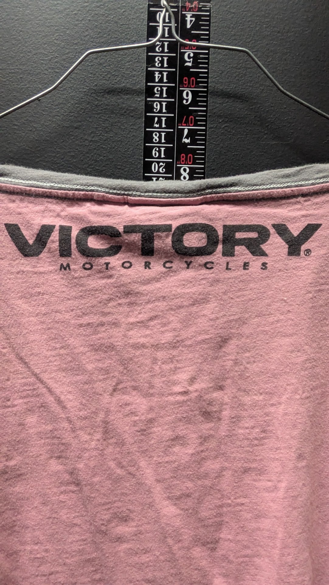 Victory Motorcycles Women's 2XL Pink Gray Henley T-Shirt Short Sleeve