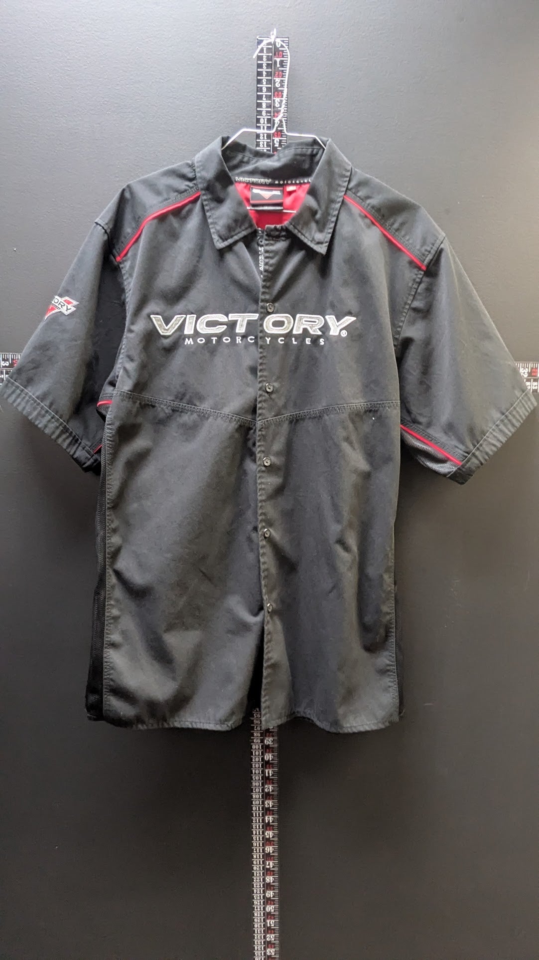 Victory Motorcycles Mechanic Shop Shirt – Men's Medium Black Button Front