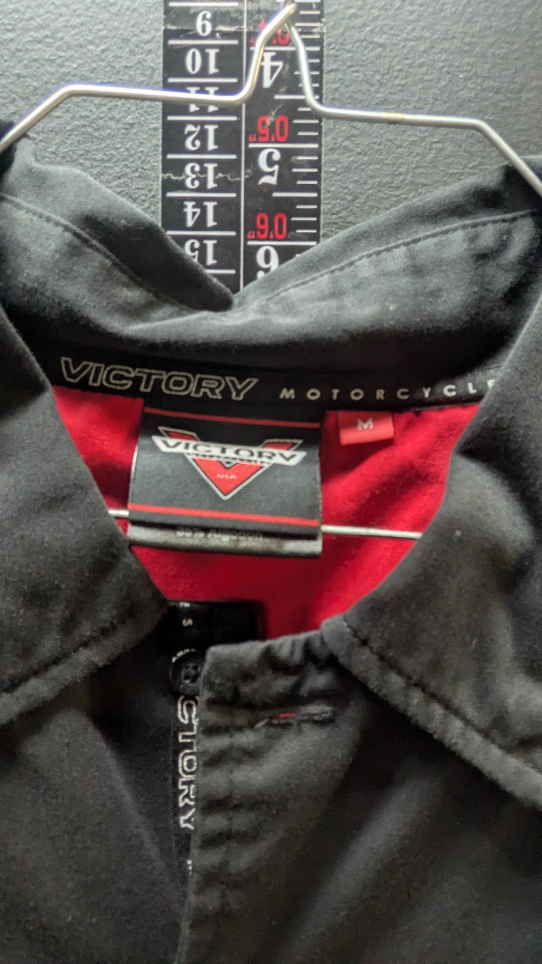 Victory Motorcycles Mechanic Shop Shirt – Men's Medium Black Button Front