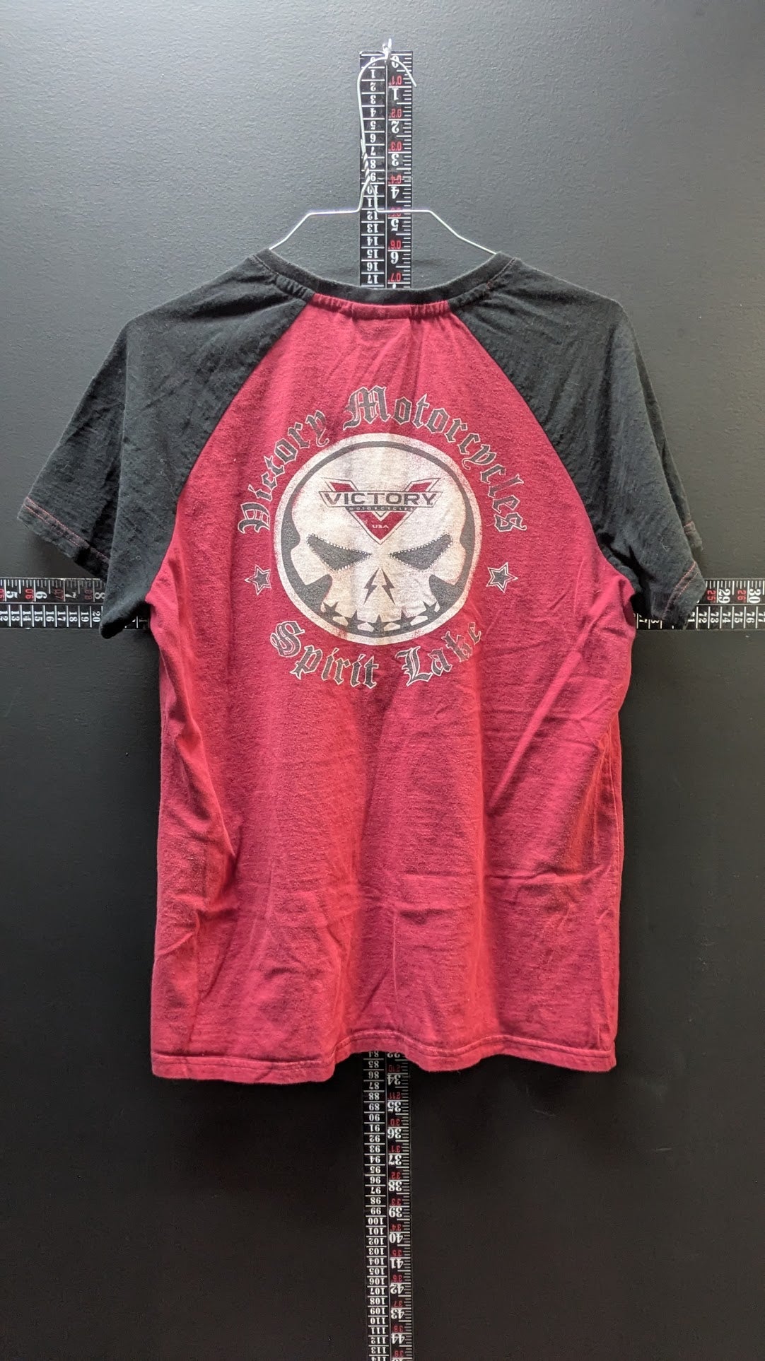 Victory Motorcycles Spirit Lake Raglan Henley T-Shirt – Women's XL Red Black