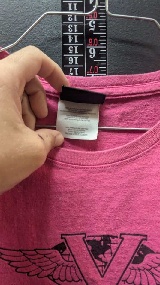 Victory Motorcycles Women's Pink Winged V Logo T-Shirt XXL