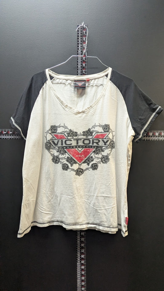 Victory Motorcycles Women's 2XL V-Neck Graphic T-Shirt