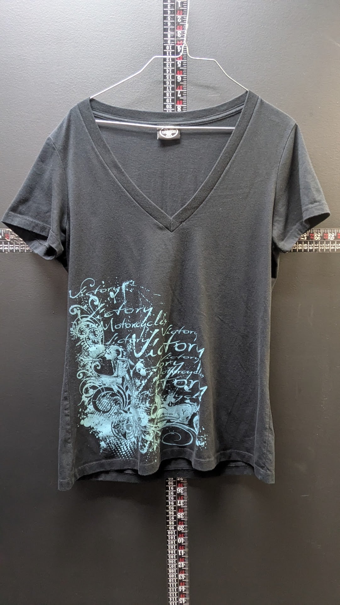 Victory Motorcycles Women's V-Neck Graphic T-Shirt – XL – Black