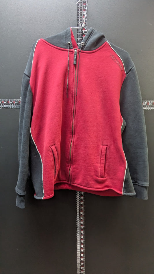 Victory Motorcycles Women's Full Zip Hooded Sweatshirt Jacket – 2XL – Red/Black