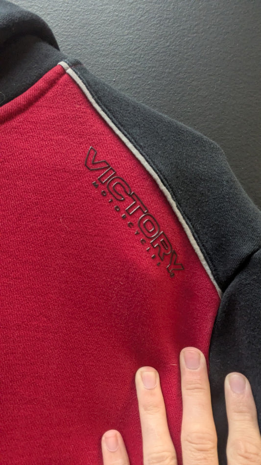 Victory Motorcycles Women's Full Zip Hooded Sweatshirt Jacket – 2XL – Red/Black