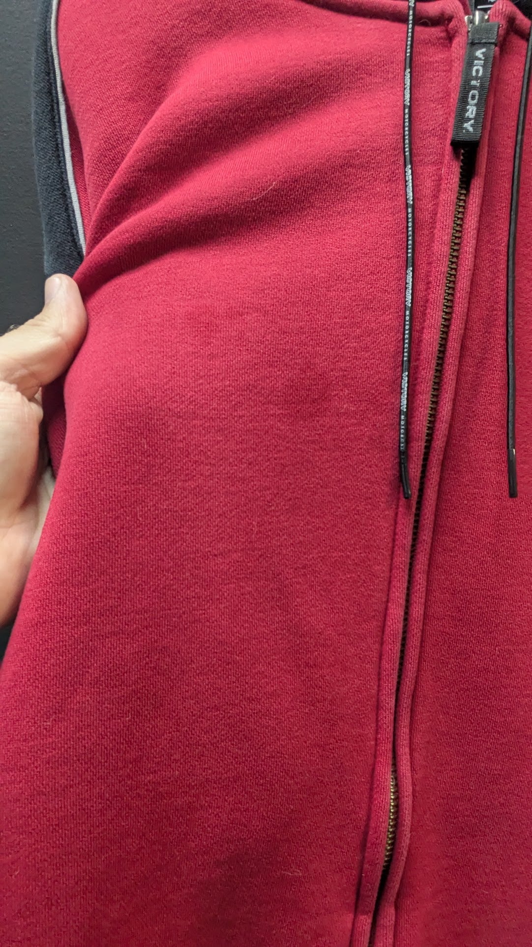 Victory Motorcycles Women's Full Zip Hooded Sweatshirt Jacket – 2XL – Red/Black