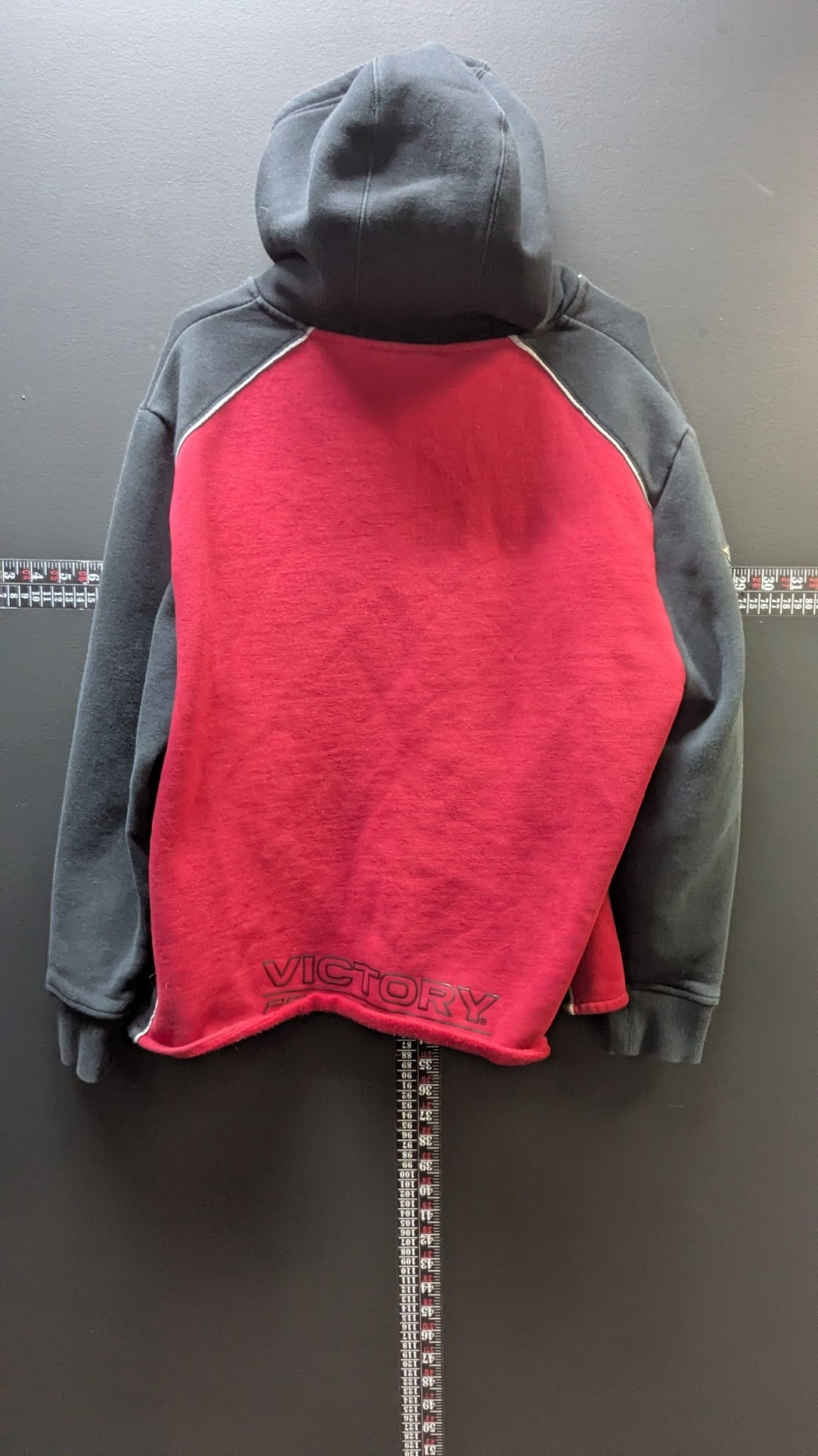 Victory Motorcycles Women's Full Zip Hooded Sweatshirt Jacket – 2XL – Red/Black
