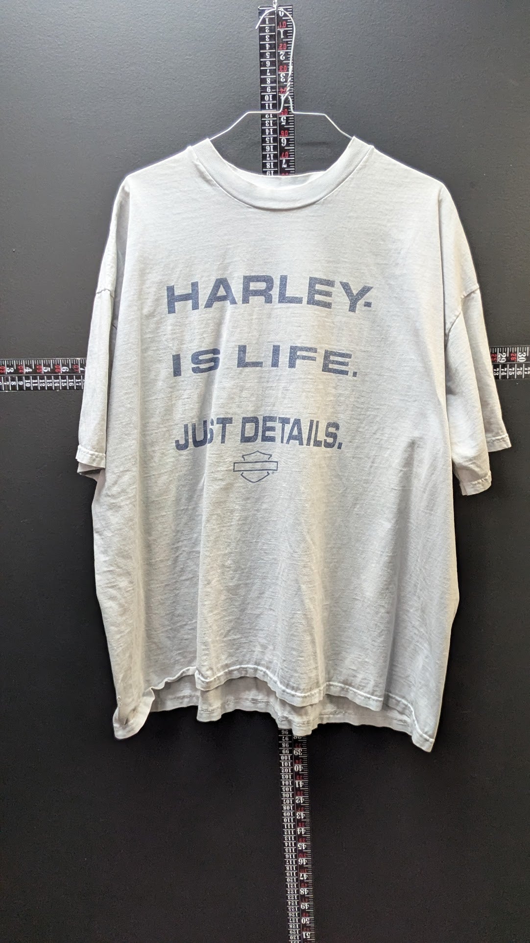 Vintage 1998 Harley-Davidson "Harley Is Life. Just Details." T-Shirt Men's XXXL Gray