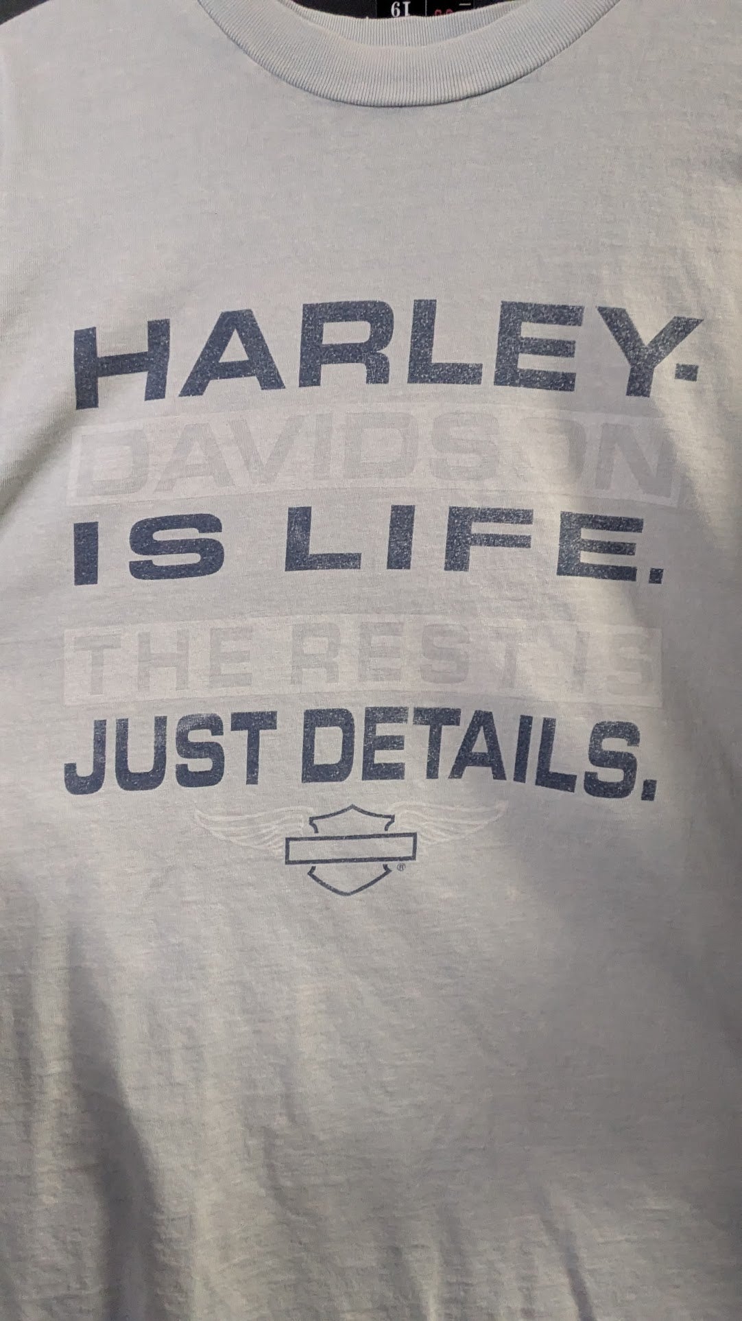 Vintage 1998 Harley-Davidson "Harley Is Life. Just Details." T-Shirt Men's XXXL Gray