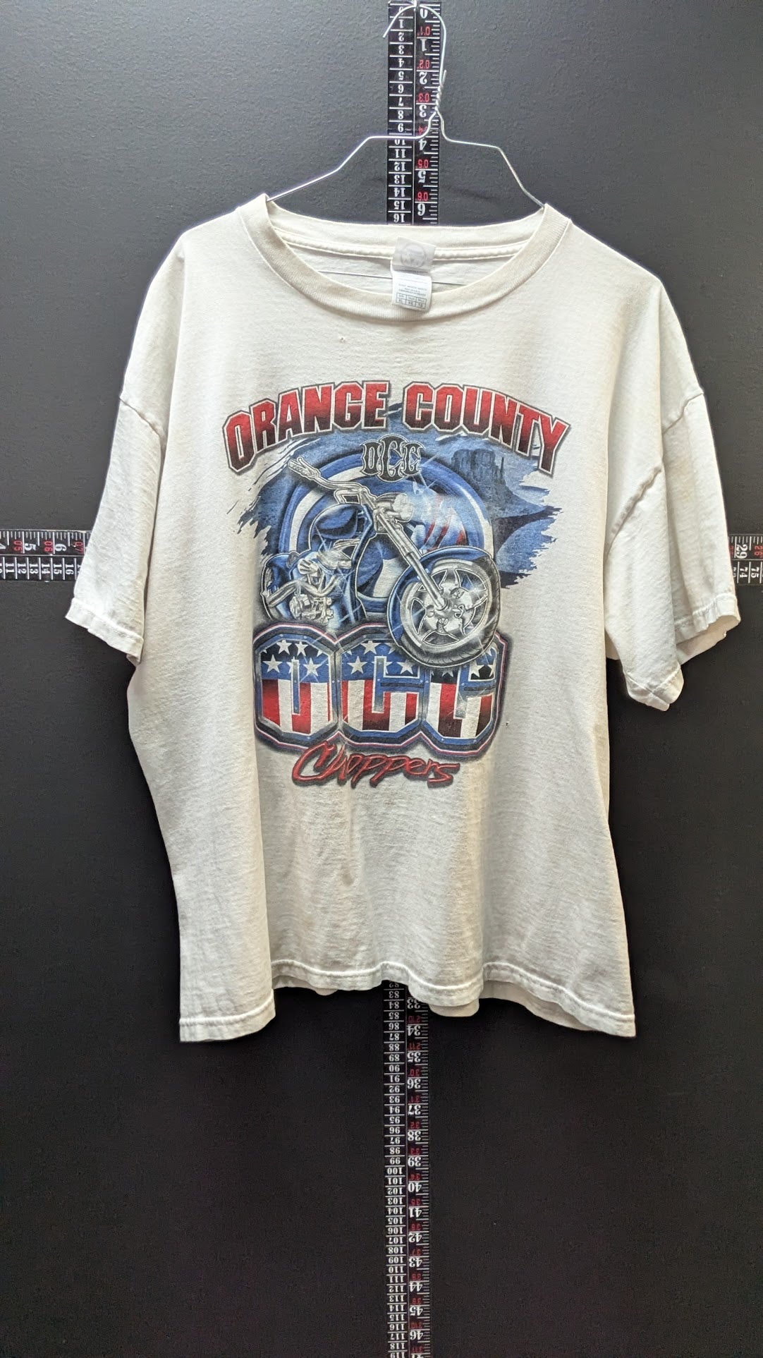 Vintage Orange County OCC Choppers T-Shirt Men's XL White Motorcycle Graphic