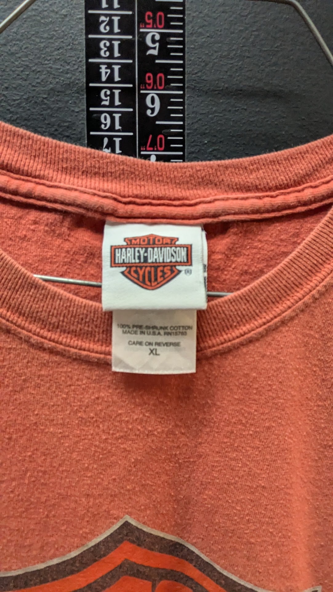Vintage Harley-Davidson Wiebler's Quad Cities T-Shirt Men's XL Orange Iowa USA
