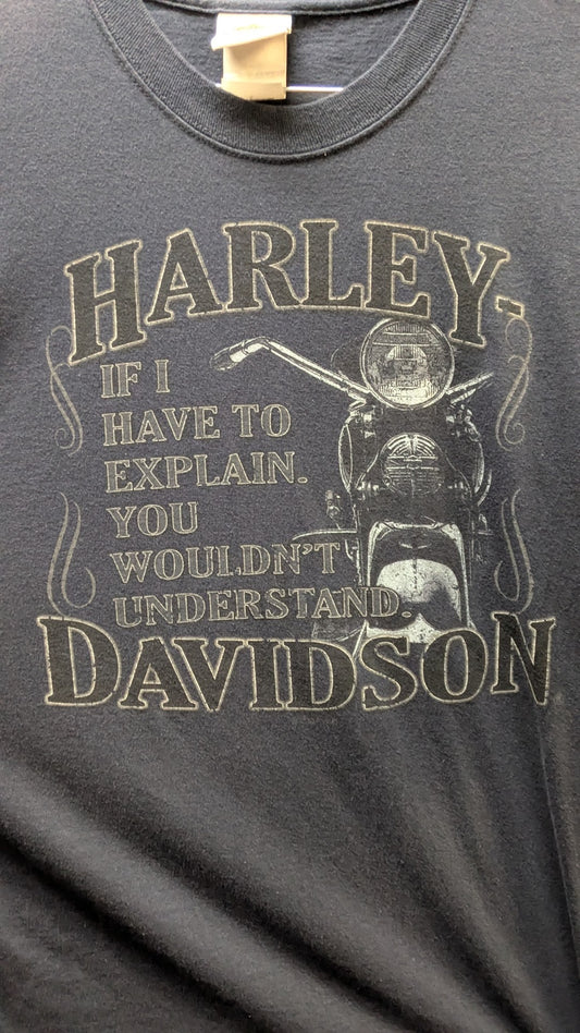 Vintage Harley-Davidson Mobile Bay Alabama T-Shirt Men's Large Navy Blue USA
