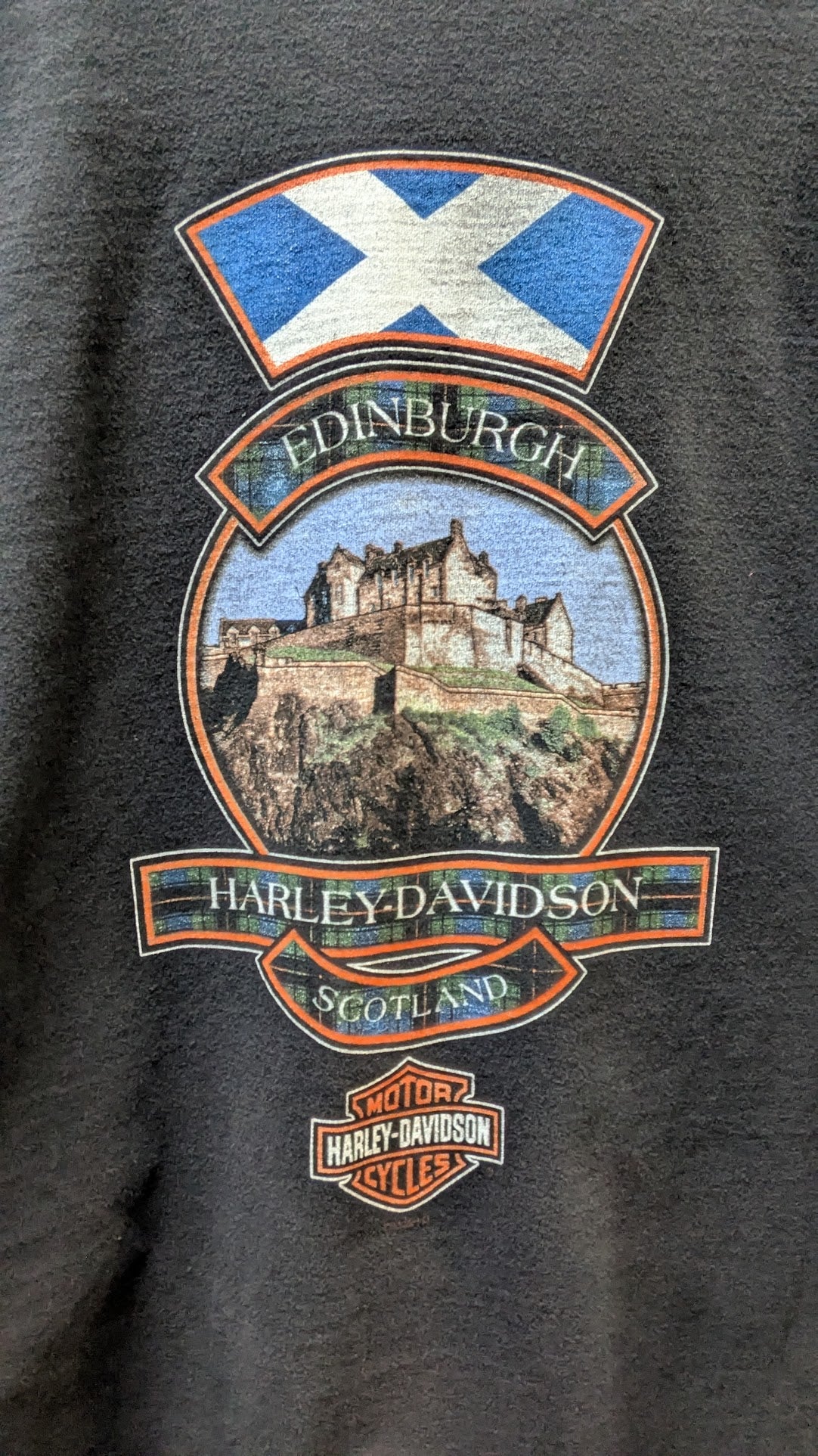 Vintage 2005 Harley-Davidson Edinburgh Scotland T-Shirt Men's Large Black