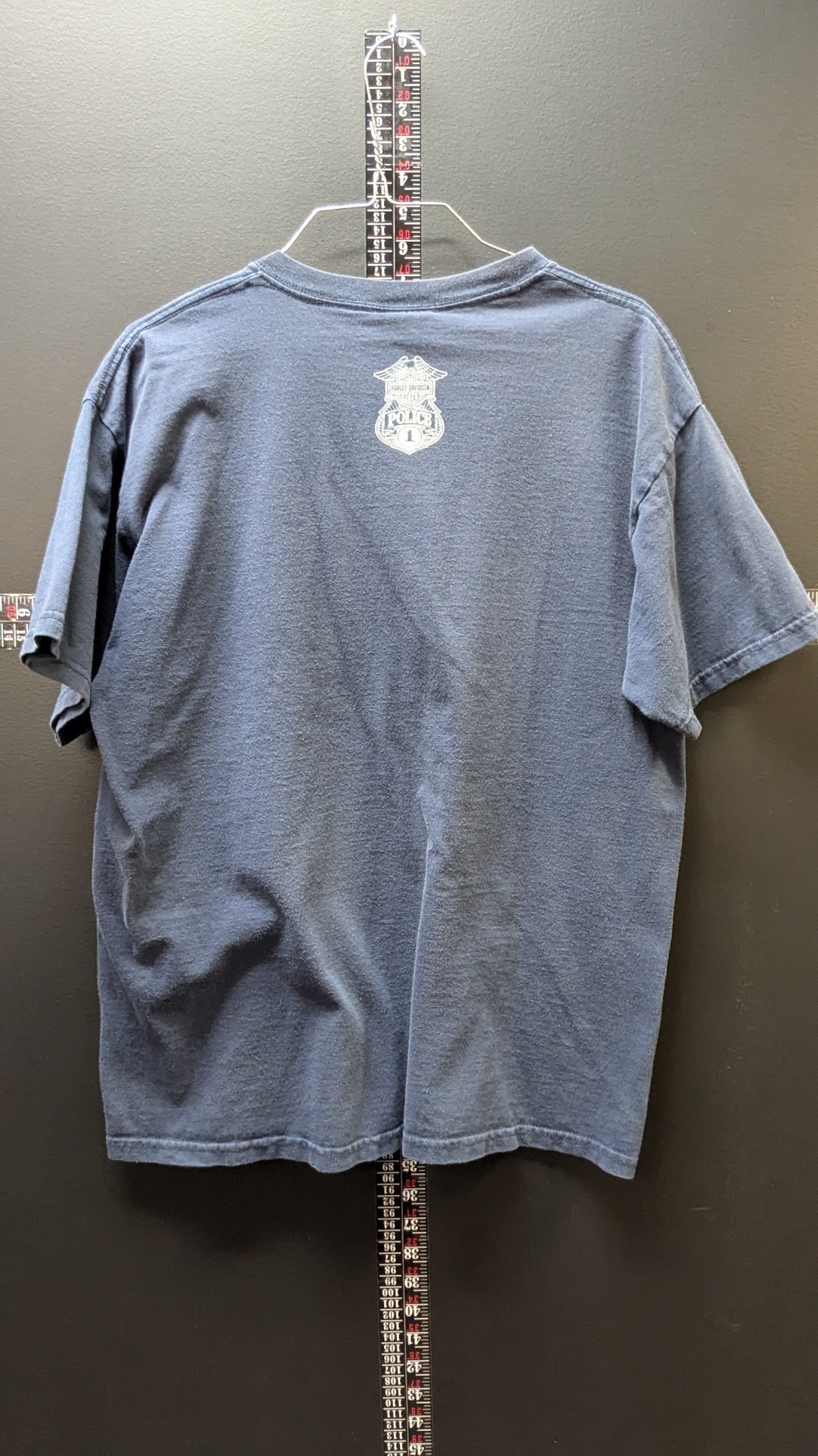 Vintage Harley-Davidson Police #1 T-Shirt Men's Large Blue Distressed Graphic
