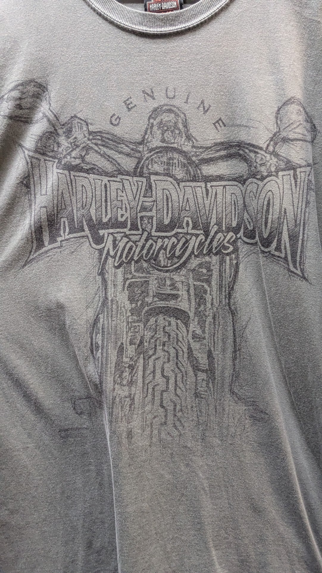 Vintage Harley-Davidson Guam Mariana Islands T-Shirt Men's Large Gray Green