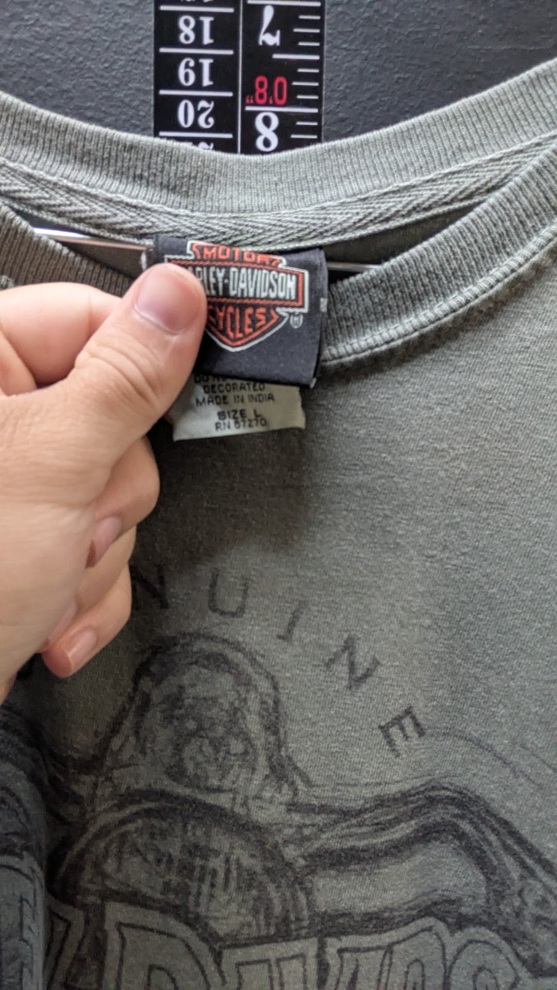 Vintage Harley-Davidson Guam Mariana Islands T-Shirt Men's Large Gray Green