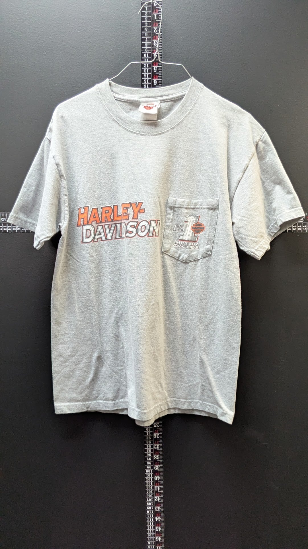 Vintage Harley-Davidson High Point T-Shirt Men's Medium Gray Pocket Tee USA Made