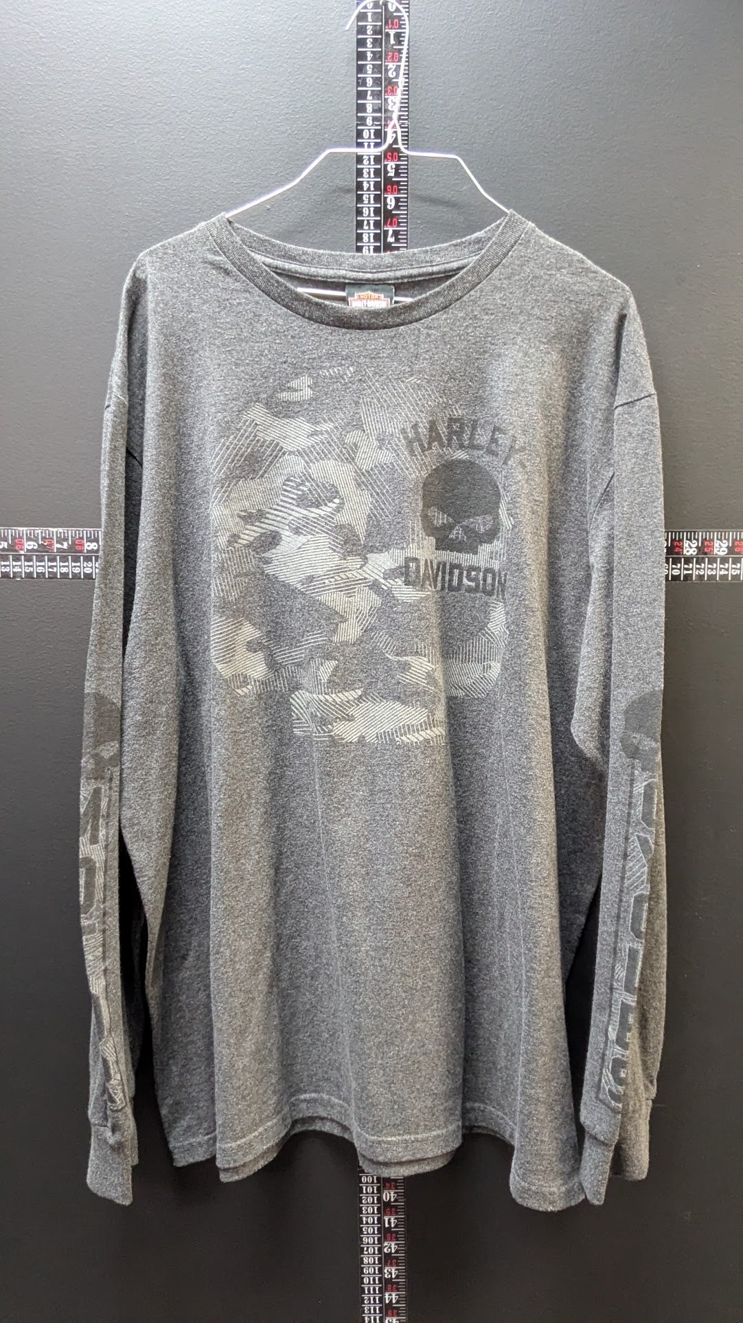 Harley-Davidson Bundaberg Australia Skull Long Sleeve T-Shirt Men's 2XL Gray