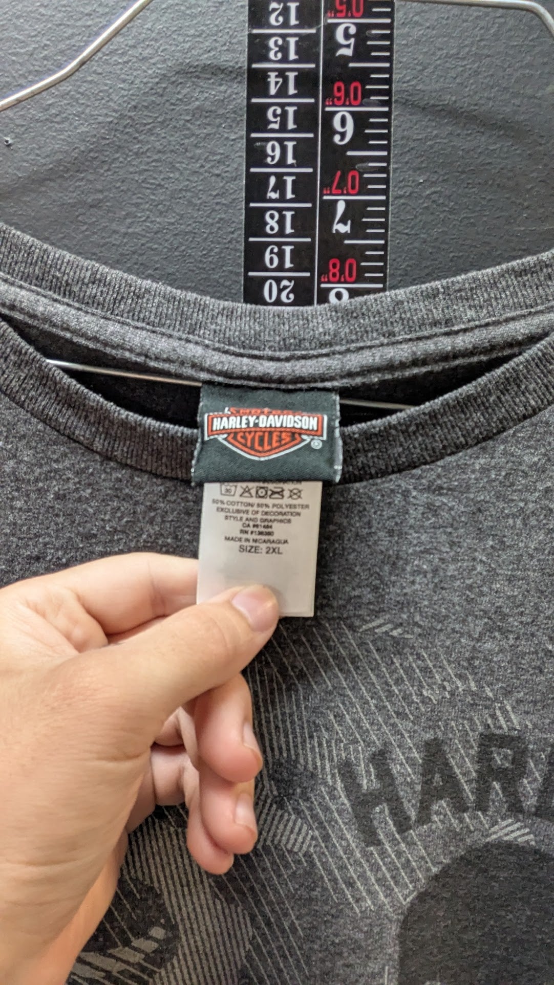 Harley-Davidson Bundaberg Australia Skull Long Sleeve T-Shirt Men's 2XL Gray