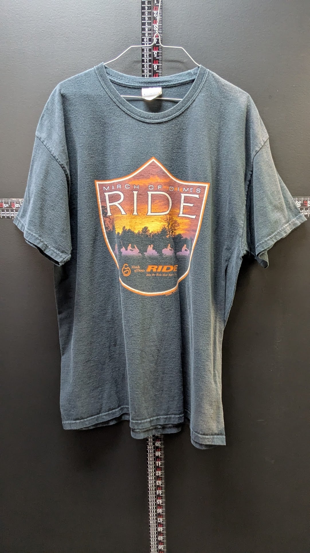 Vintage 2005 March of Dimes Ride Motorcycle T-Shirt XL Black Double-Sided Hanes Heavyweight
