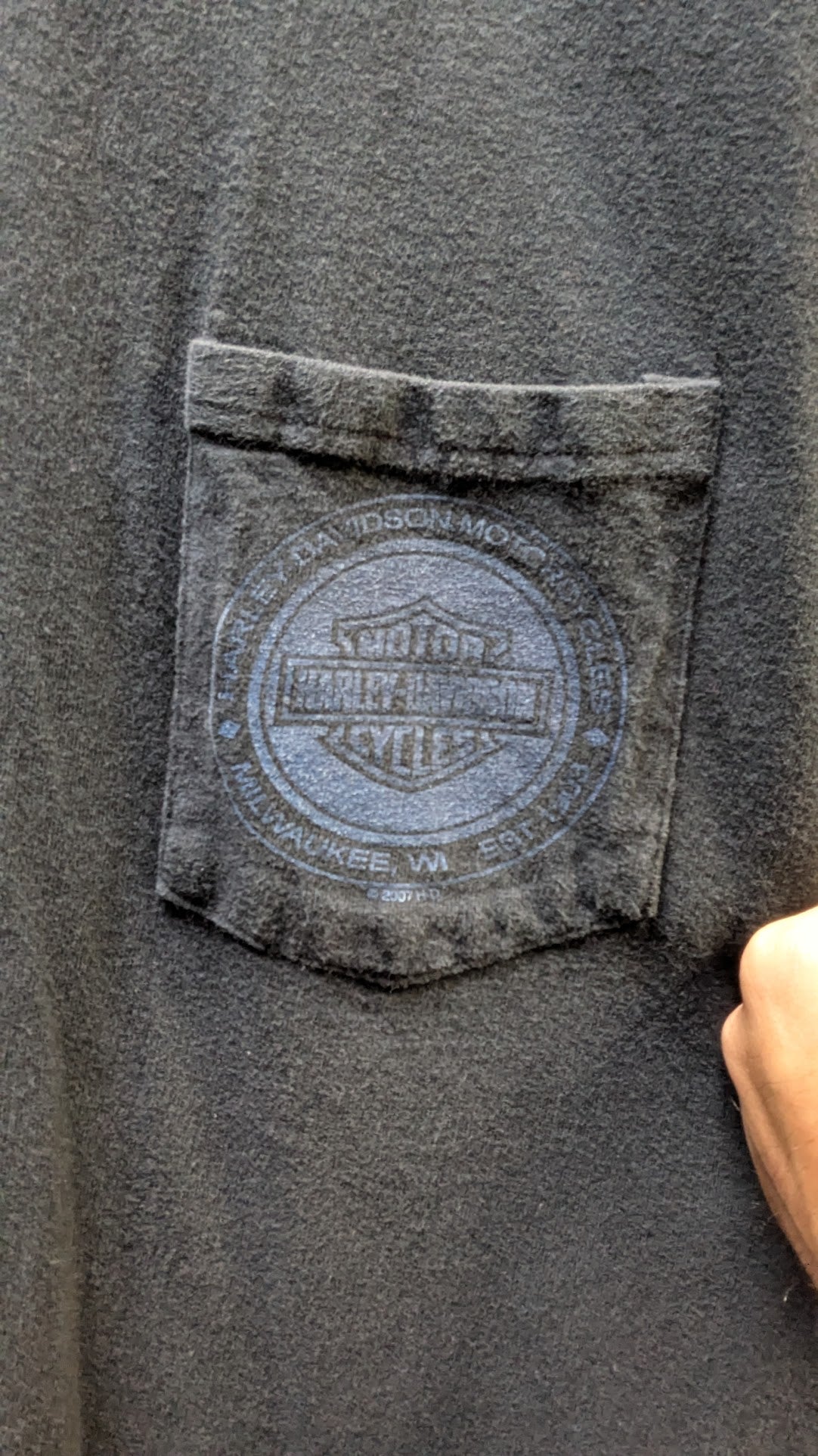 Harley-Davidson Pocket T-Shirt Men's Medium Black Harley Haven Virginia Beach Double-Sided