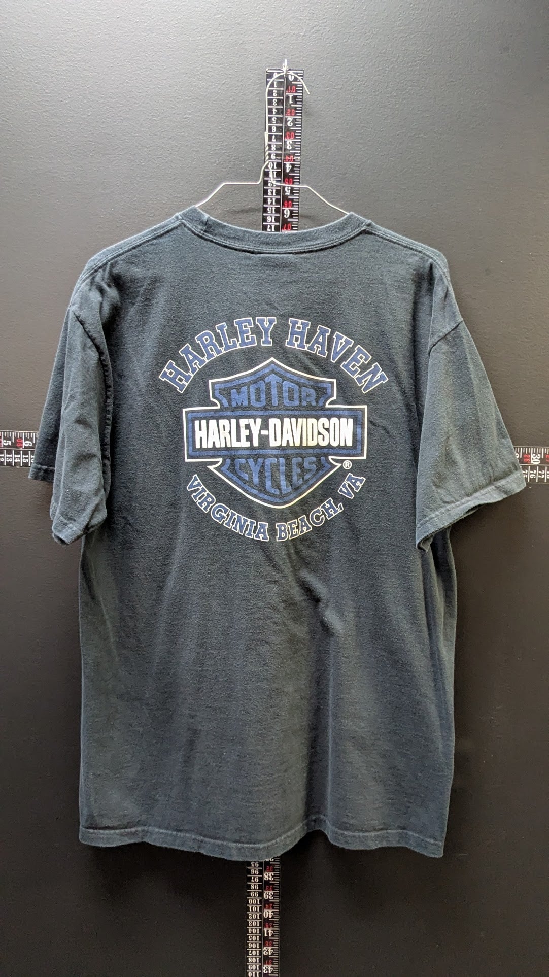 Harley-Davidson Pocket T-Shirt Men's Medium Black Harley Haven Virginia Beach Double-Sided
