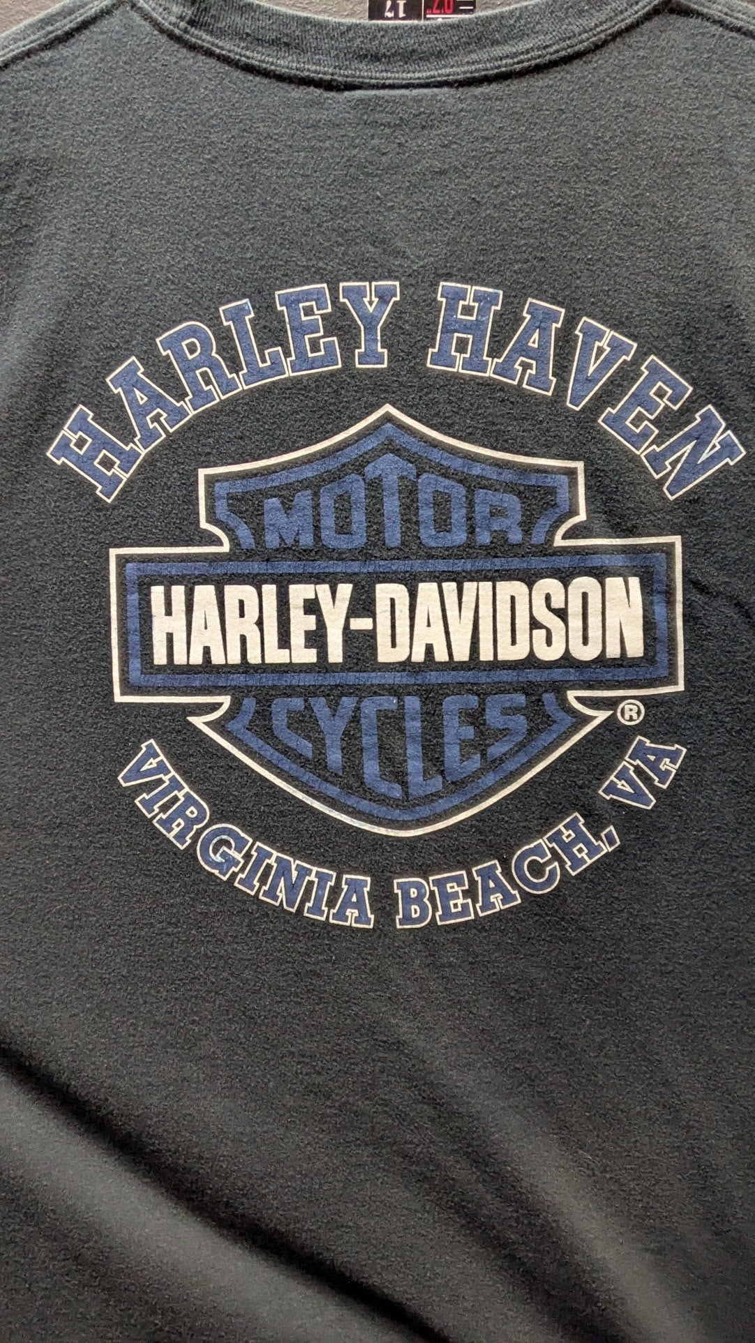 Harley-Davidson Pocket T-Shirt Men's Medium Black Harley Haven Virginia Beach Double-Sided