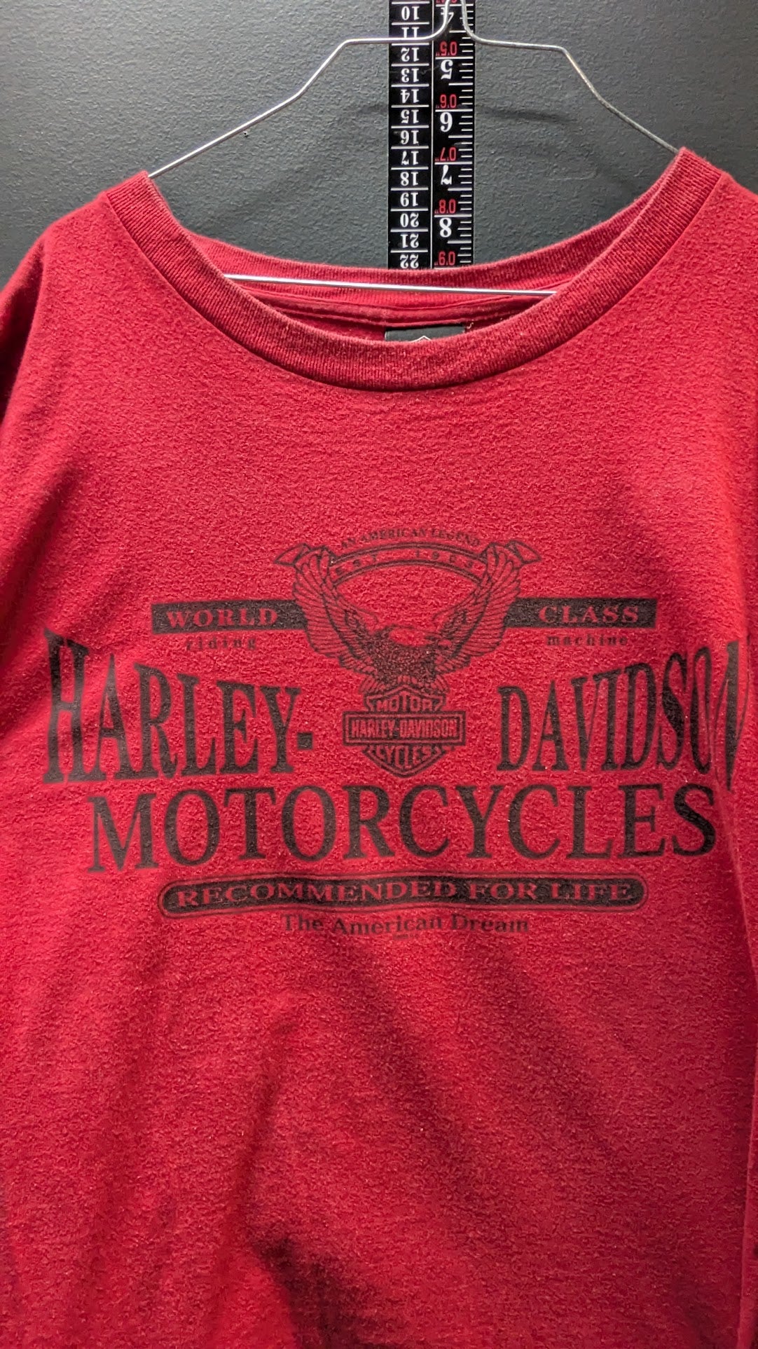 Harley-Davidson T-Shirt Men's Large Red Collier Harley-Davidson Roanoke Rapids NC Double-Sided