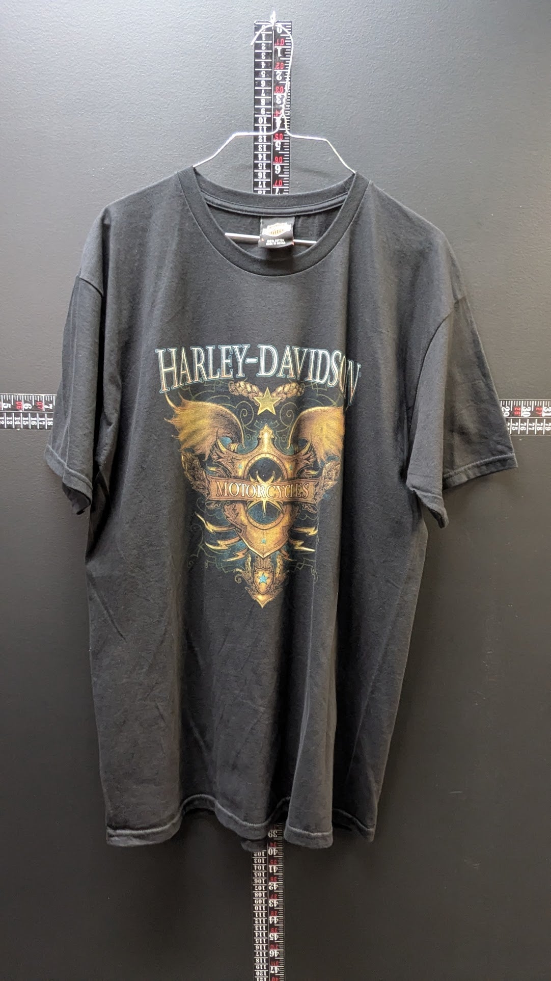 Harley-Davidson T-Shirt Men's Large Black Chicago Harley-Davidson Double-Sided Graphic 100% Cotton
