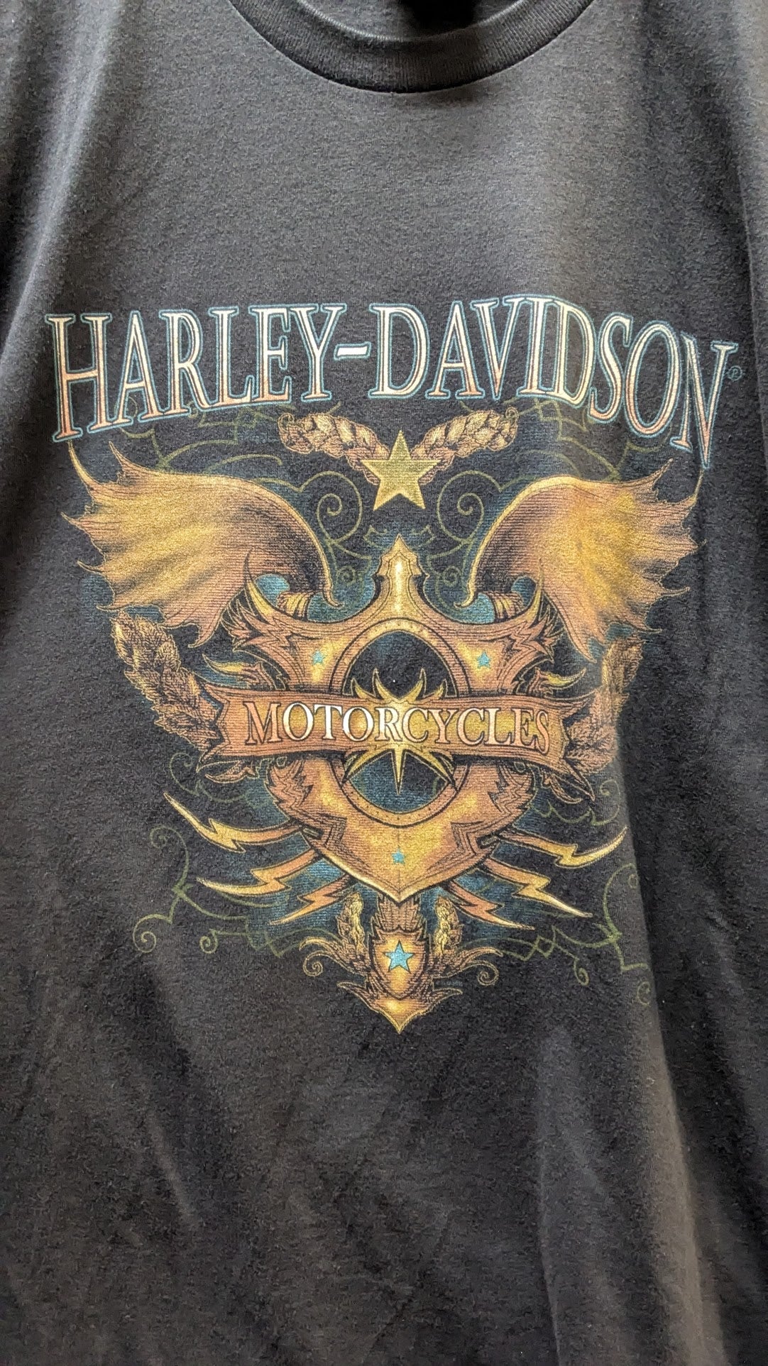 Harley-Davidson T-Shirt Men's Large Black Chicago Harley-Davidson Double-Sided Graphic 100% Cotton