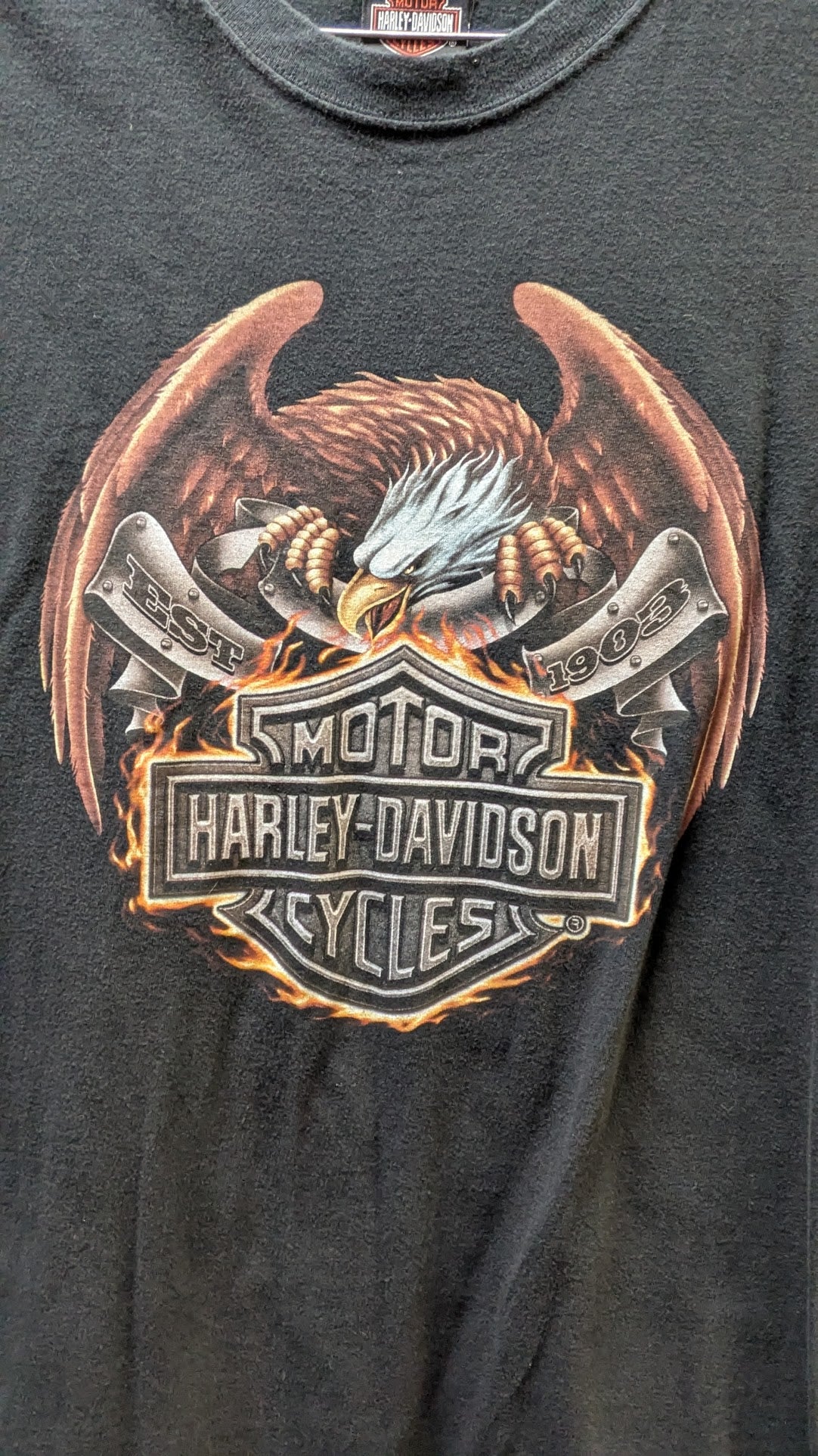 2006 Harley-Davidson Outer Banks Eagle T-Shirt Men's Large Black Double-Sided Biker Tee