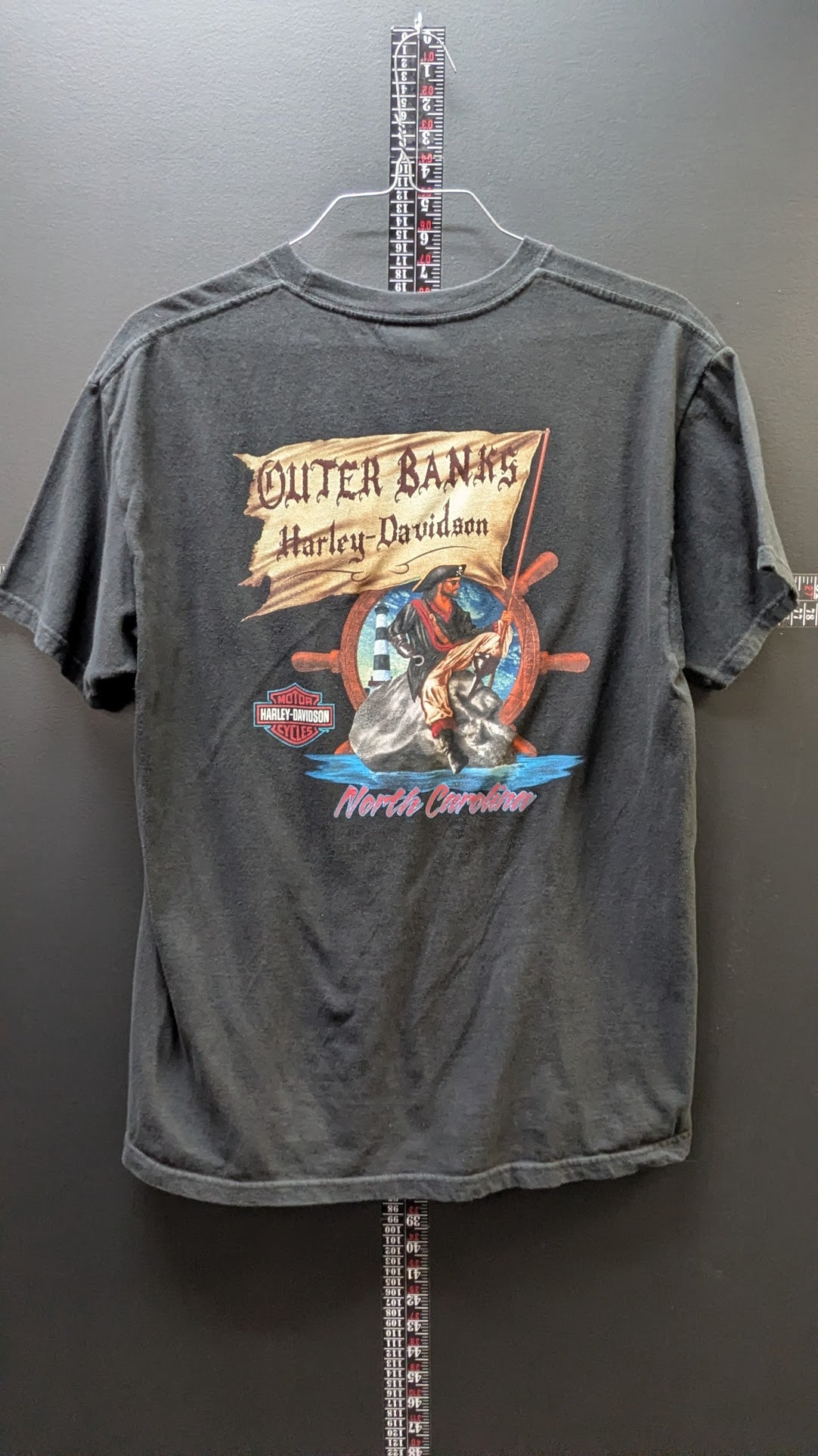 2006 Harley-Davidson Outer Banks Eagle T-Shirt Men's Large Black Double-Sided Biker Tee