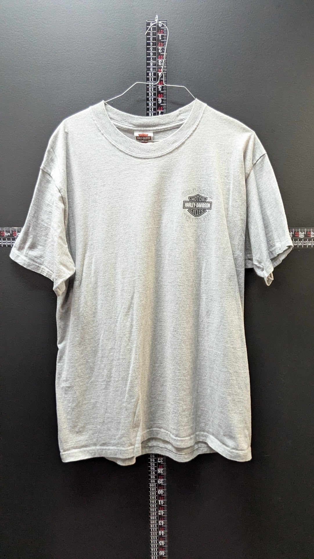Vintage Harley-Davidson New York City T-Shirt Men's Large Gray Twin Towers Double-Sided