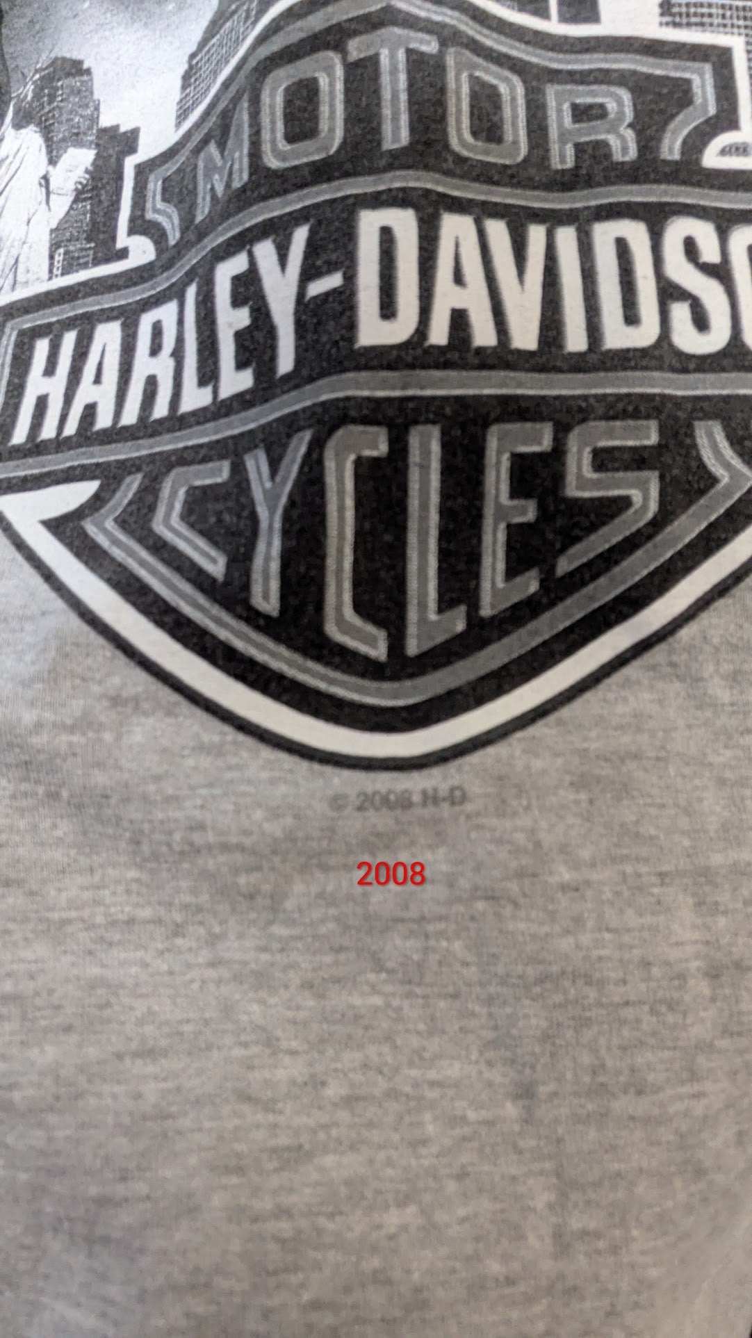 Vintage Harley-Davidson New York City T-Shirt Men's Large Gray Twin Towers Double-Sided