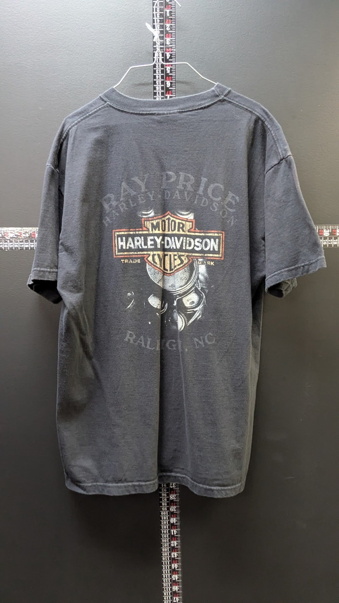 Vintage Harley-Davidson Ray Price Raleigh NC T-Shirt Men's Large Black Double Sided USA