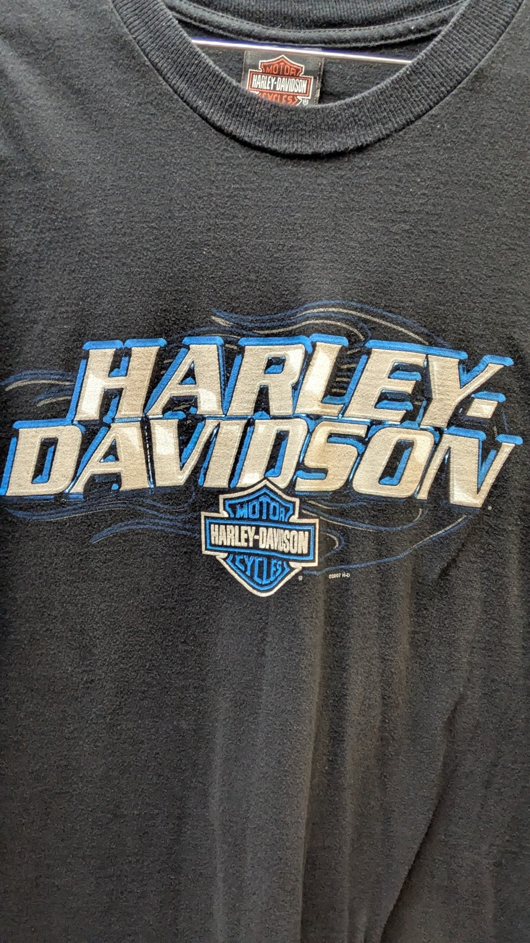 Vintage Harley-Davidson East Coast Quantico Virginia T-Shirt Men's Large Black Double Sided