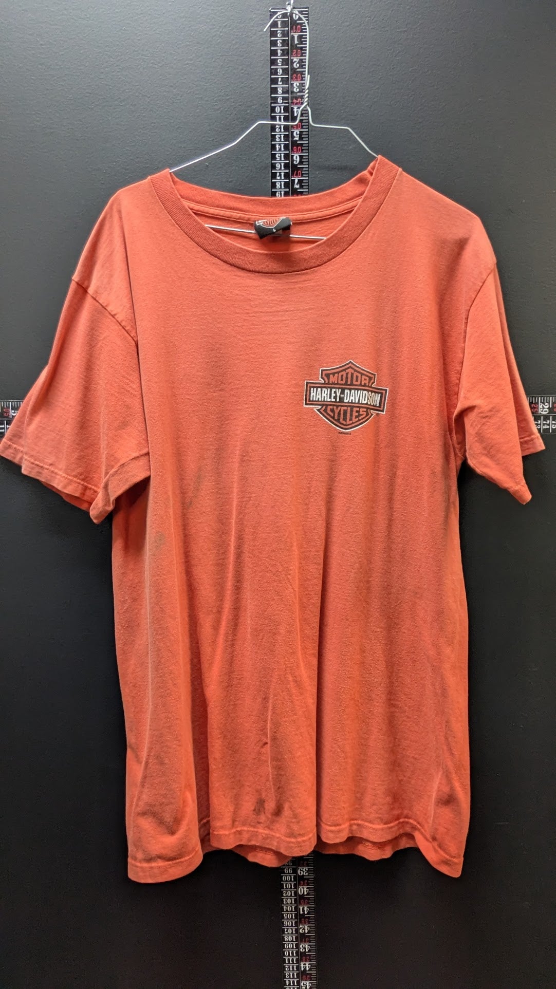 Vintage 2000 Harley-Davidson Groves Winchester VA T-Shirt Men's Large Orange Double Sided