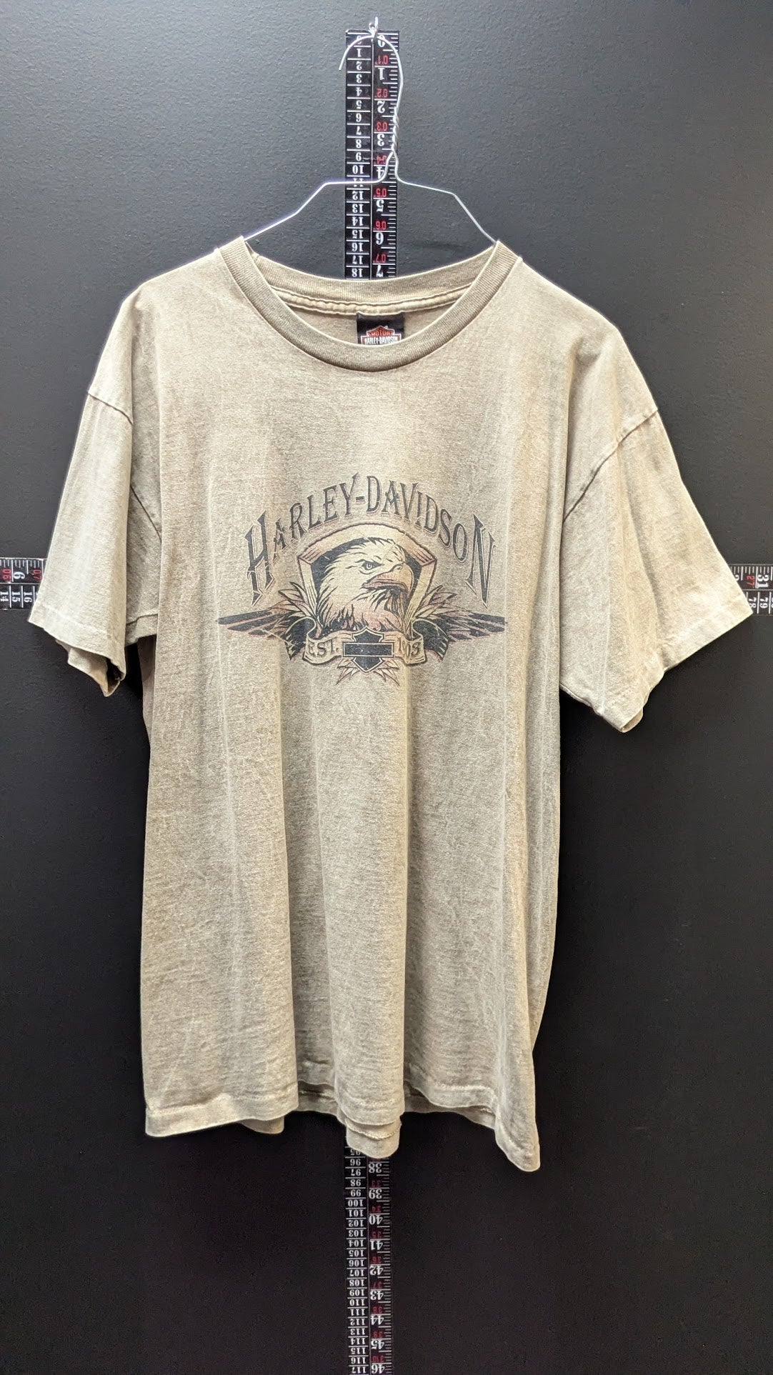 Vintage Harley-Davidson Outer Banks North Carolina Eagle T-Shirt Men's Medium Tan Double Sided