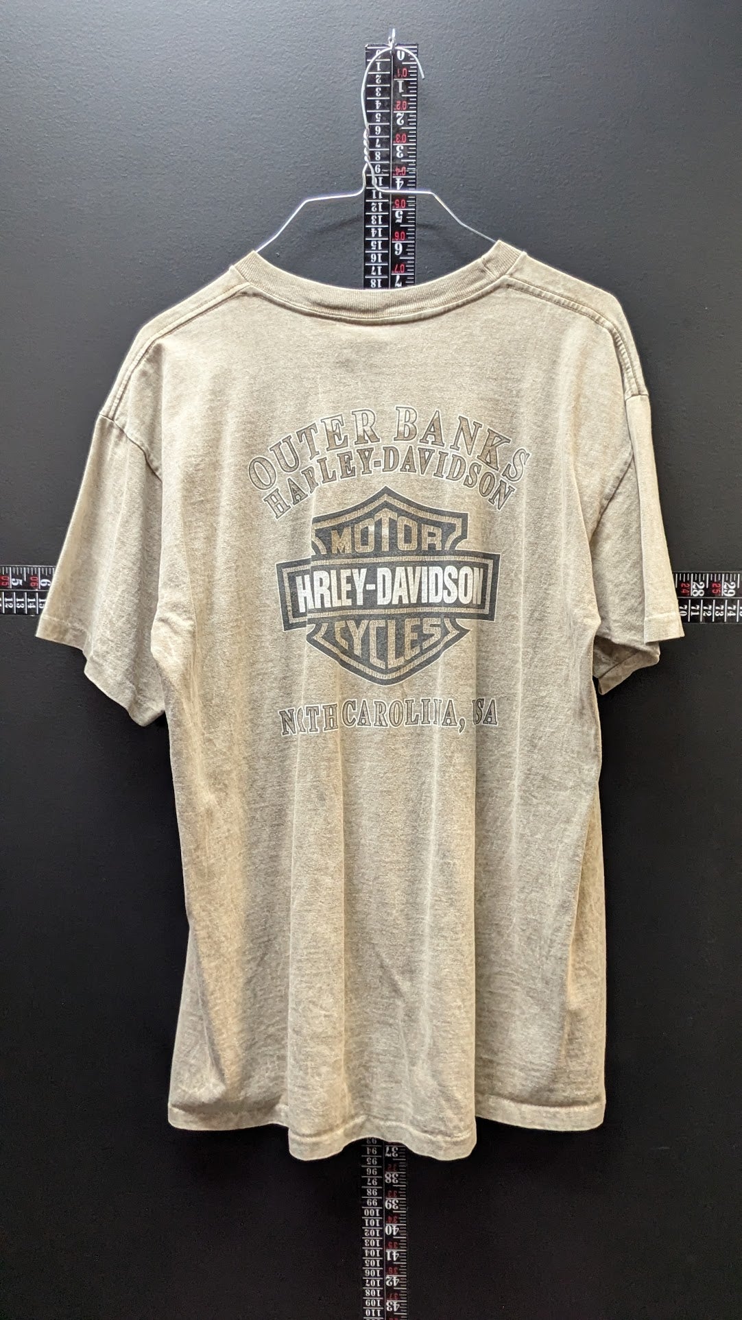 Vintage Harley-Davidson Outer Banks North Carolina Eagle T-Shirt Men's Medium Tan Double Sided