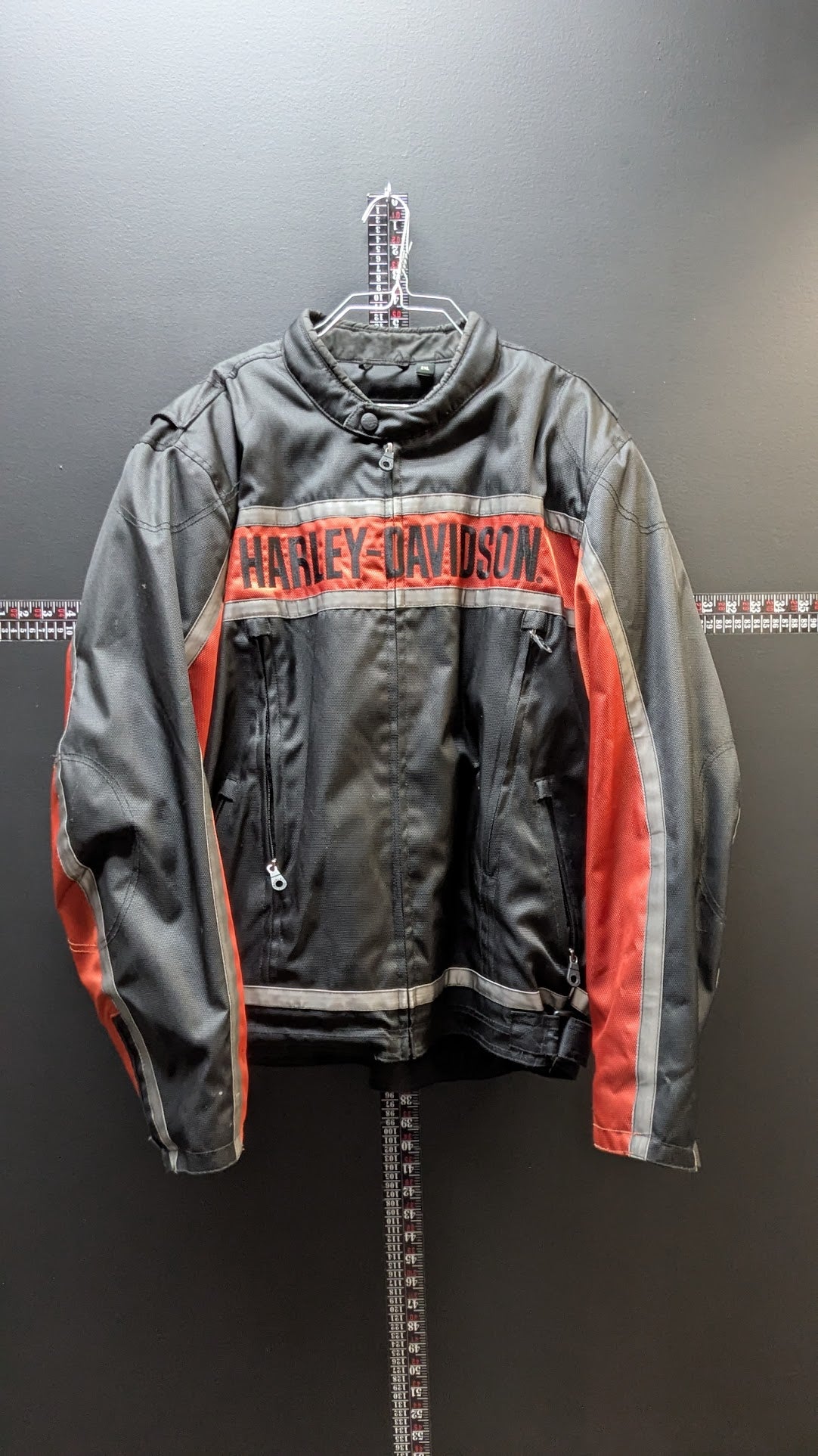 Harley-Davidson Men's Textile Riding Jacket 2XL Black Red Motorcycle Armor  Description with Liner