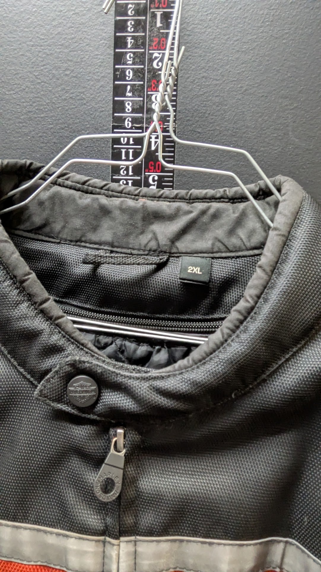 Harley-Davidson Men's Textile Riding Jacket 2XL Black Red Motorcycle Armor  Description with Liner