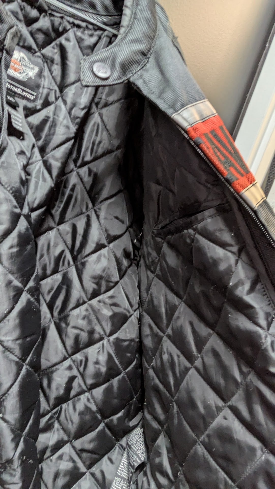 Harley-Davidson Men's Textile Riding Jacket 2XL Black Red Motorcycle Armor  Description with Liner
