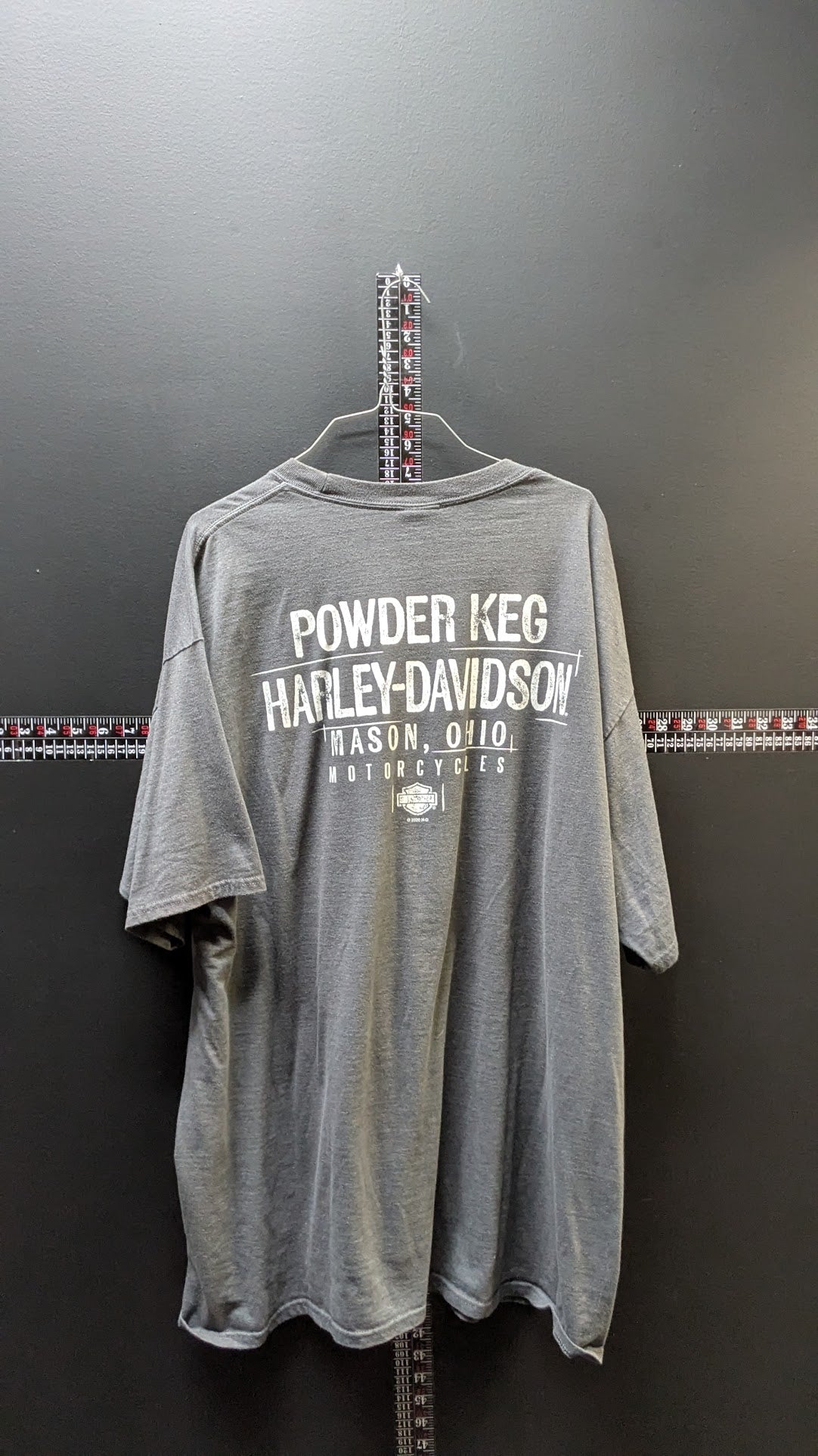 Harley-Davidson Powder Keg Mason Ohio T-Shirt Men's 2XLT Gray Dealer Graphic