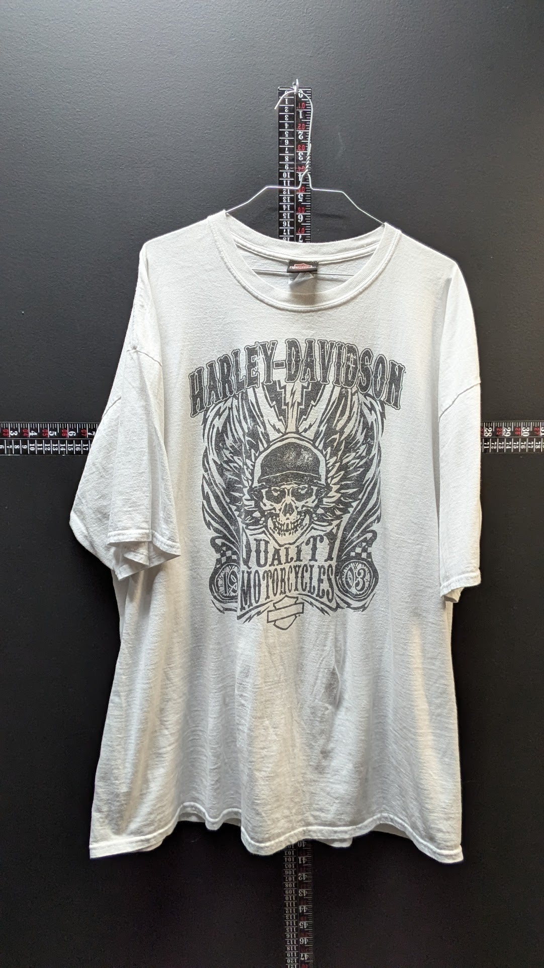 Harley-Davidson Skull Wing T-Shirt Men's 2XLT White Wisconsin Dealer Graphic