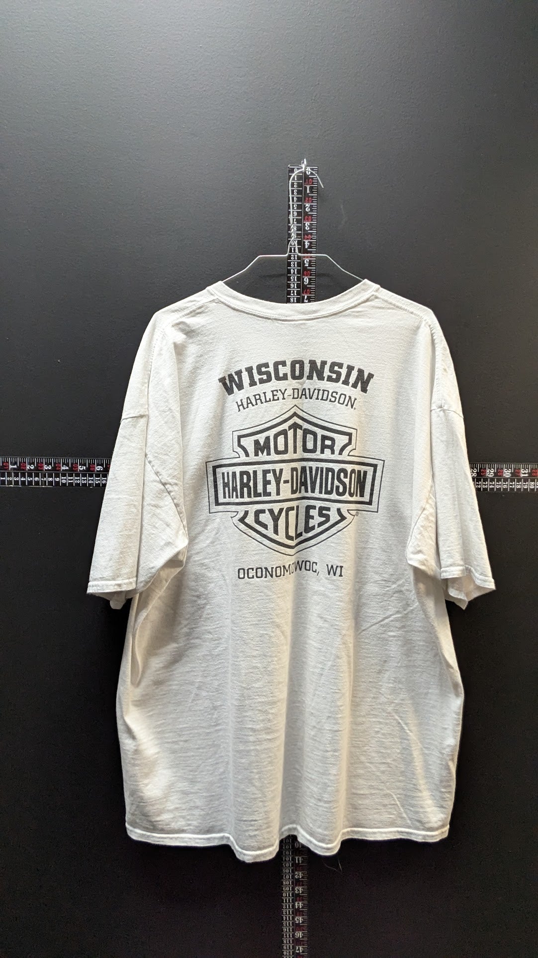 Harley-Davidson Skull Wing T-Shirt Men's 2XLT White Wisconsin Dealer Graphic