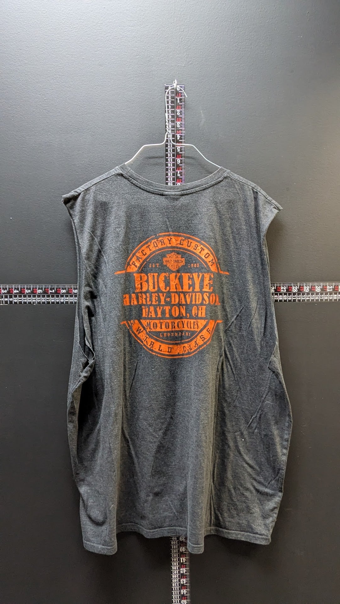 Harley-Davidson Muscle T-Shirt Buckeye Dayton OH Sleeveless Black Tagless