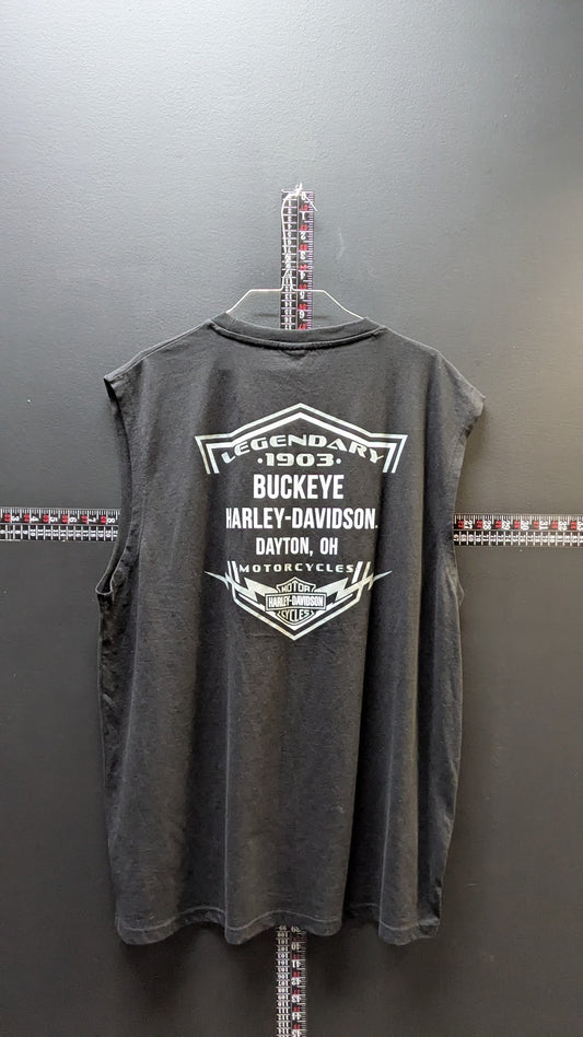 Harley-Davidson Muscle T-Shirt Men's 3XL Buckeye Dayton OH Sleeveless Black