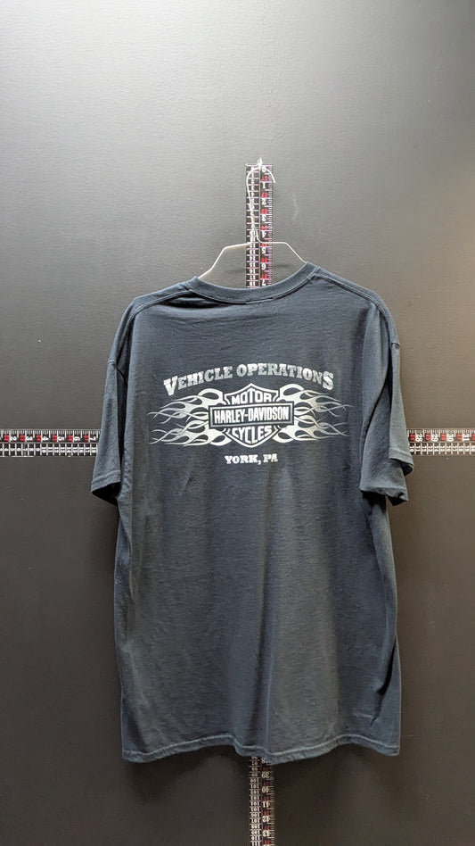 Harley-Davidson York PA Dealer T-Shirt Men's Large Black Bar Shield Graphic