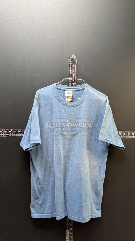 Harley-Davidson Virginia Beach VA T-Shirt Men's Large Blue Faded USA Made